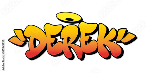 Fotografie Derek name in graffiti style. Vector illustration.