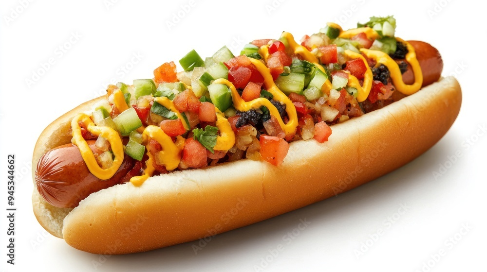 Delicious Hot Dog with Toppings Delicious Hot Dog with Toppings