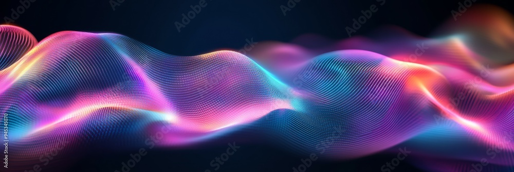 Vibrant abstract waves of colorful light creating a dynamic visual effect in a dark background Vibrant abstract waves of colorful light creating a dynamic visual effect in a dark background