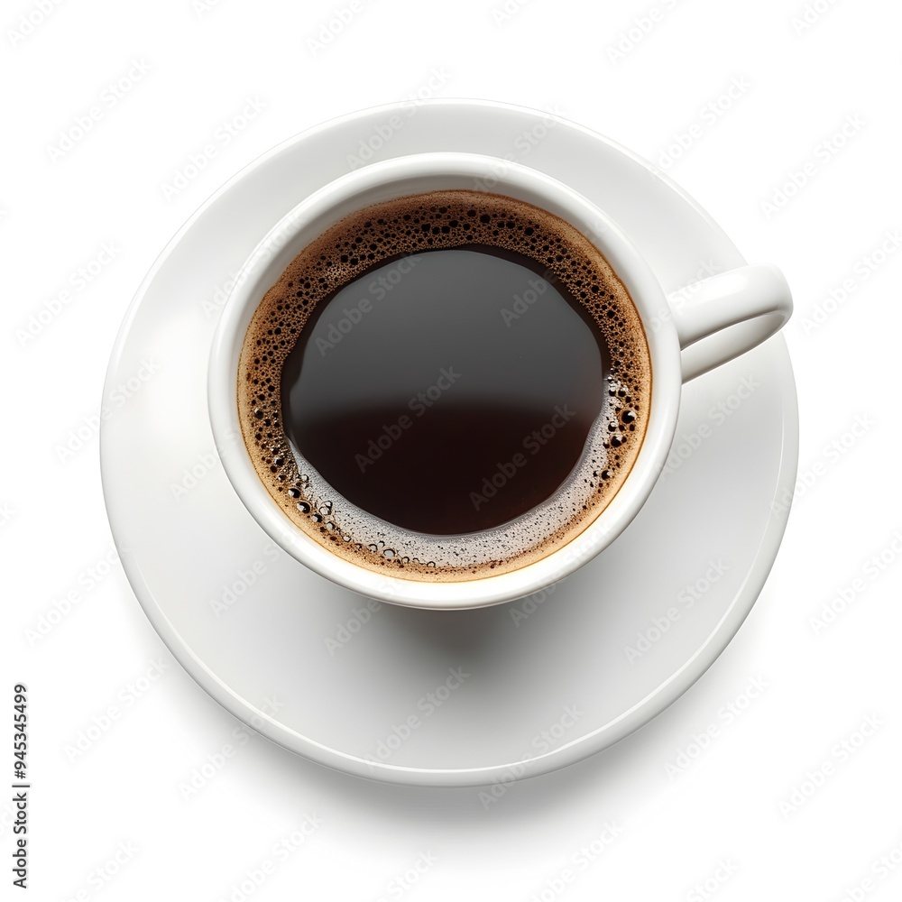 Steaming hot cup of premium coffee placed at the center of a simple white background  The coffee s rich aroma and warm inviting steam creates a cozy