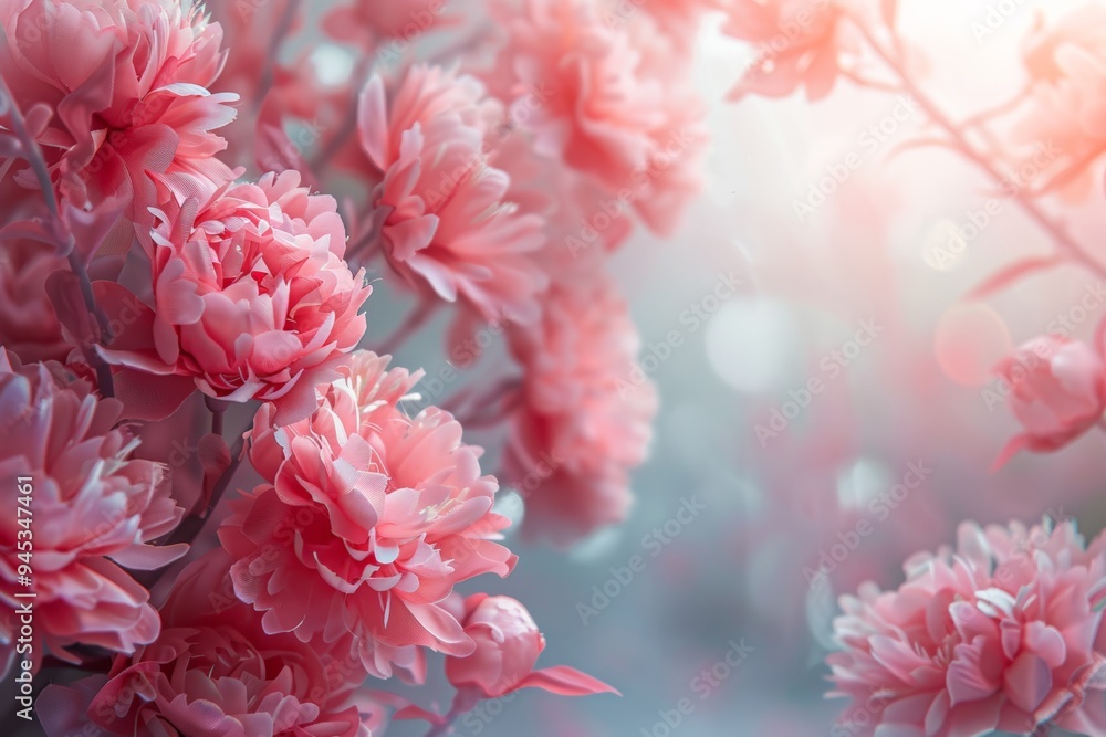 A delicate close-up of pink peonies in full bloom, bathed in soft light, highlighting their lush petals and dewy freshness. A delicate close-up of pink peonies in full bloom, bathed in soft light, highlighting their lush petals and dewy freshness.