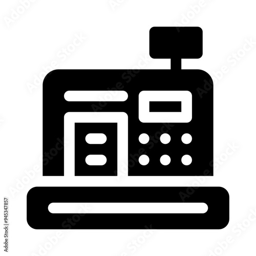 cash register glyph icon