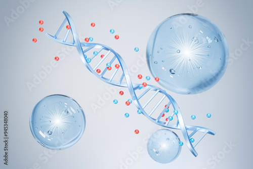 3d rendering science and medical DNA