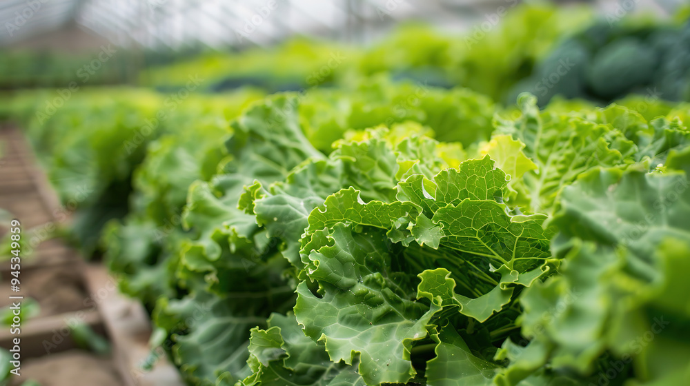 Lettuce in the garden. Concept of harvesting vegetables in greenhouse Lettuce in the garden. Concept of harvesting vegetables in greenhouse