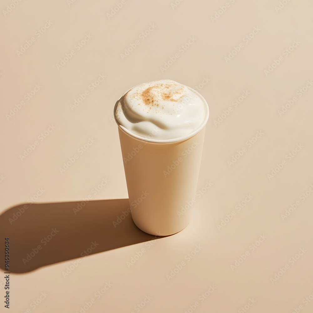 Delectable Milkshake Centered in Minimalist Light Background Delectable Milkshake Centered in Minimalist Light Background
