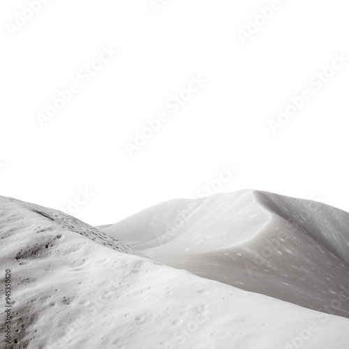 lunar landscape area isolated on white or transparent background