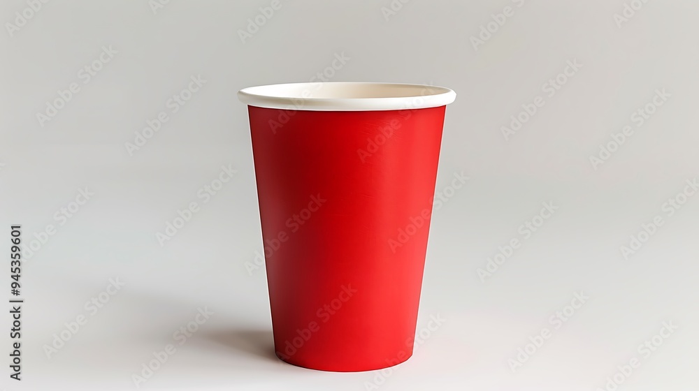 Red Paper Cup on White Background Red Paper Cup on White Background