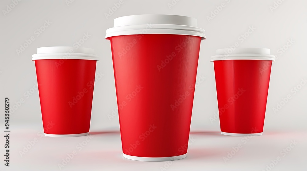 Red Paper Cup on White Background Red Paper Cup on White Background