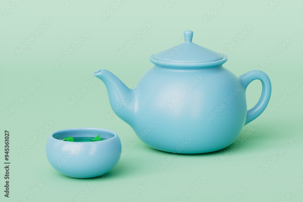 3d rendering tea and teacup 3d rendering tea and teacup