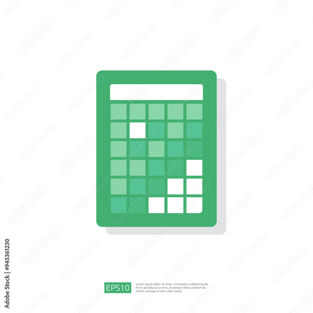 Spreadsheet icon flat illustration. Financial accounting report concept. office things for planning and accounting, analysis, audit, project management, marketing, research vector Spreadsheet icon flat illustration. Financial accounting report concept. office things for planning and accounting, analysis, audit, project management, marketing, research vector