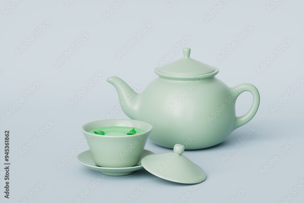 3d rendering tea and teacup 3d rendering tea and teacup