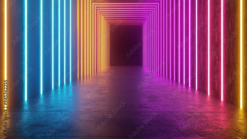 Glowing neon lines tracing the outline of a cityscape, abstract glowtime, modern and energetic Glowing neon lines tracing the outline of a cityscape, abstract glowtime, modern and energetic