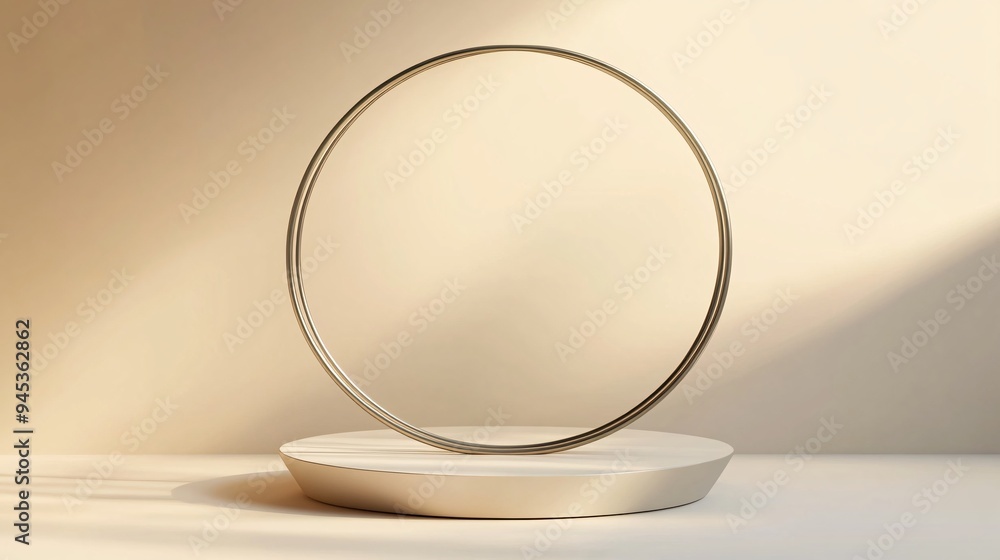 A podium with a clean, modern design, featuring a sleek metal frame and a smooth, white surface, isolated on a soft gradient background A podium with a clean, modern design, featuring a sleek metal frame and a smooth, white surface, isolated on a soft gradient background