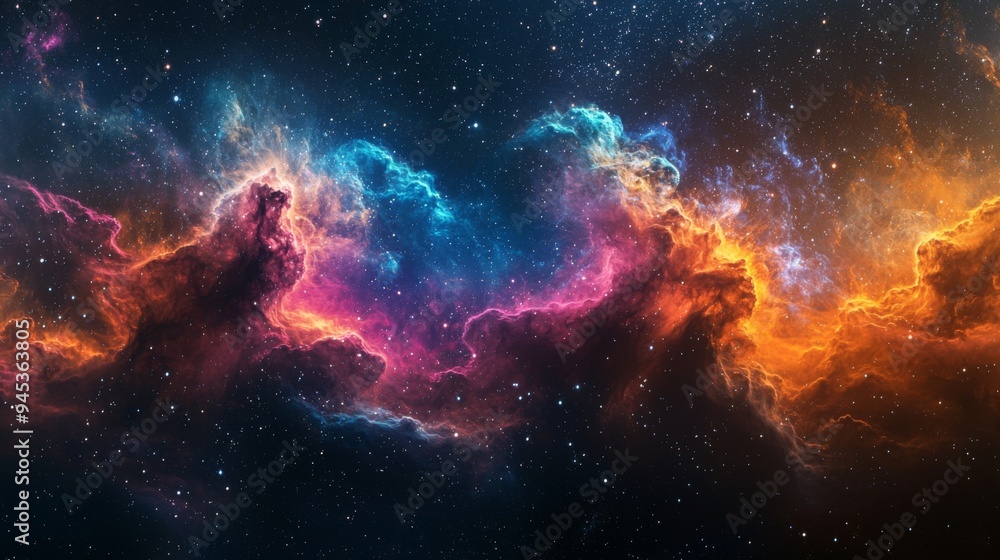 Vivid nebula with swirling colors, high contrast, in deep space. space background Vivid nebula with swirling colors, high contrast, in deep space. space background