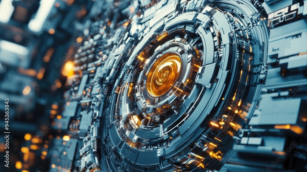 Fototapeta premium 3D visualization of an abstract technological concept