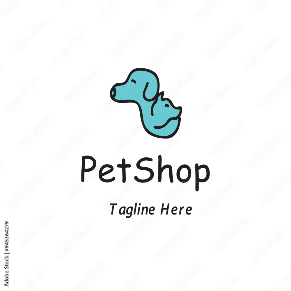 Dog and Cat Pet Shop Vector Logo Template. This logo could be used as a logo of a pet shop, pet clinic, or other animal business Dog and Cat Pet Shop Vector Logo Template. This logo could be used as a logo of a pet shop, pet clinic, or other animal business