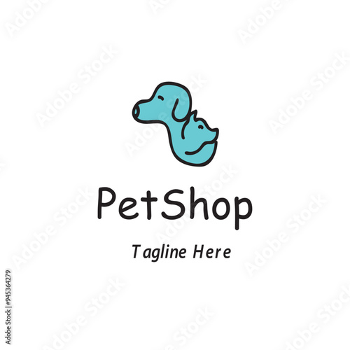 Dog and Cat Pet Shop Vector Logo Template. This logo could be used as a logo of a pet shop, pet clinic, or other animal business