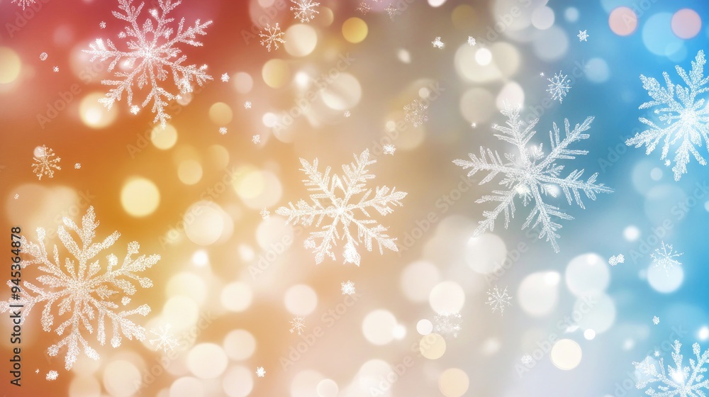 Abstract background featuring winter light colors and snowflakes Abstract background featuring winter light colors and snowflakes