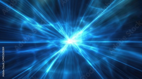 Abstract blue background featuring intersecting glowing rays