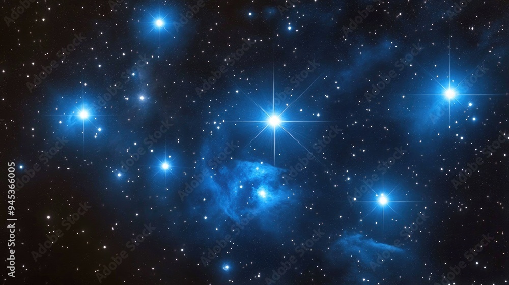 Blue stars against a celestial backdrop Blue stars against a celestial backdrop