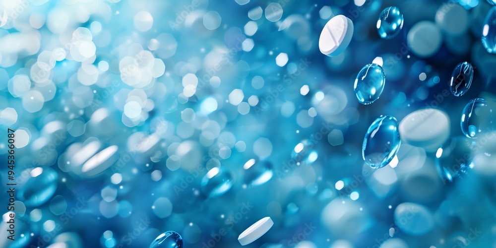 Aabstract background with pills and drugs and blurred backdrop in blue tones, smooth texture, soft gradients, minimalistic design. Aabstract background with pills and drugs and blurred backdrop in blue tones, smooth texture, soft gradients, minimalistic design.