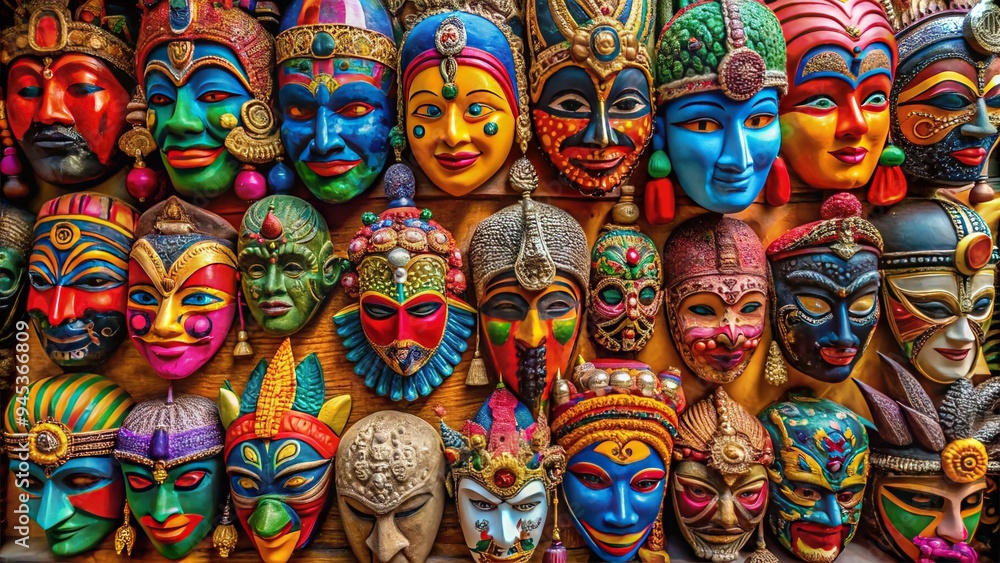 Handcrafted face masks in vibrant colors and patterns embody meticulous artistry, celebrating cultural diversity in every intricate design. Handcrafted face masks in vibrant colors and patterns embody meticulous artistry, celebrating cultural diversity in every intricate design.