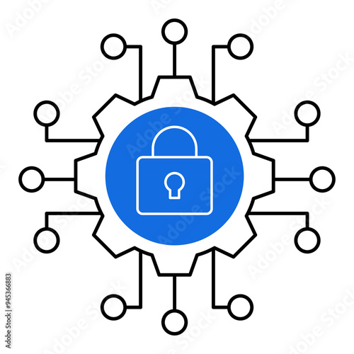 Cybersecurity Icon Design. Represents [Concept1], [Concept2], [Concept3], [Concept4]. Transparent PNG. photo