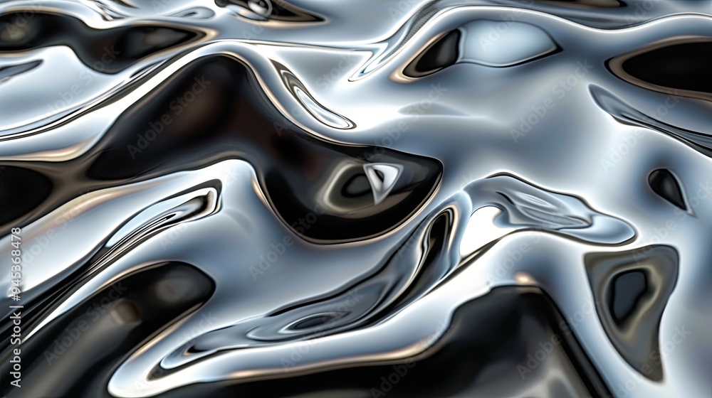 Sleek chrome textures with fluid reflection Sleek chrome textures with fluid reflection