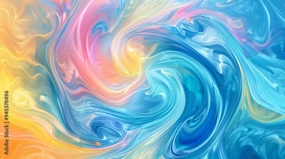 Vibrant Abstract Swirl with Dynamic Blue, Pink, and Yellow Hues Creating a Marbled Effect. Vibrant Abstract Swirl with Dynamic Blue, Pink, and Yellow Hues Creating a Marbled Effect.