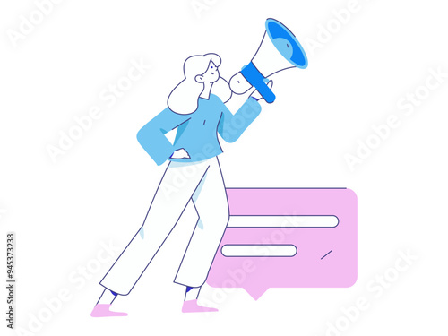 Notification announcement vector creative flat hand drawn illustration
