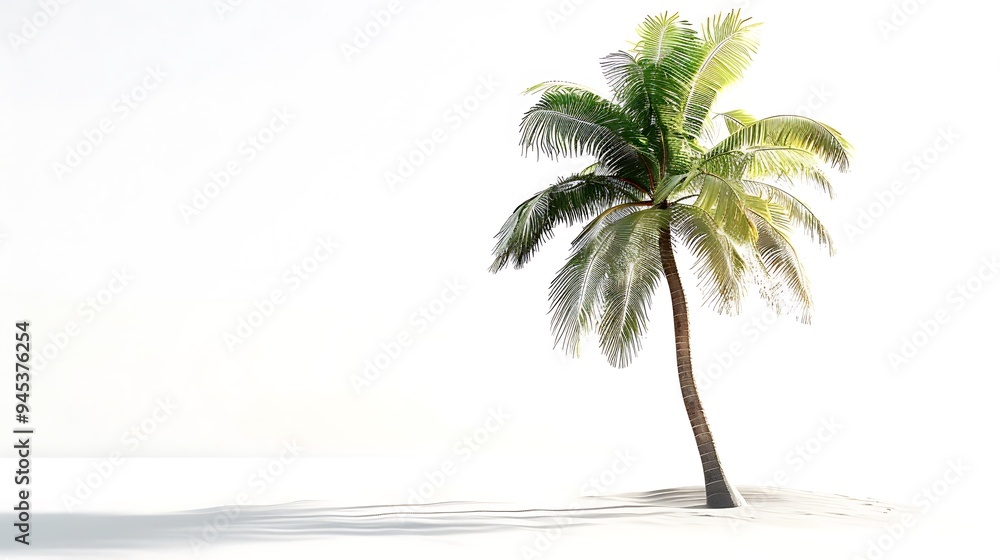 Obraz premium Colorful Palm Tree on a White Background