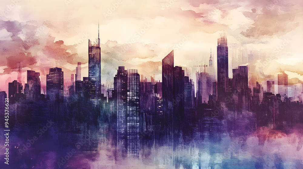 An artistic interpretation of a cityscape features vibrant colors and abstract shapes blending to create a dreamlike skyline impression An artistic interpretation of a cityscape features vibrant colors and abstract shapes blending to create a dreamlike skyline impression