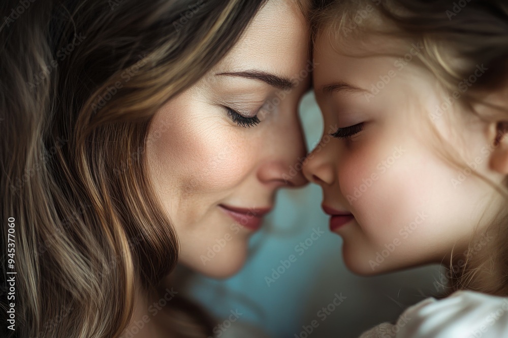 Mother and Daughter Sharing Loving Close Moment Mother and Daughter Sharing Loving Close Moment