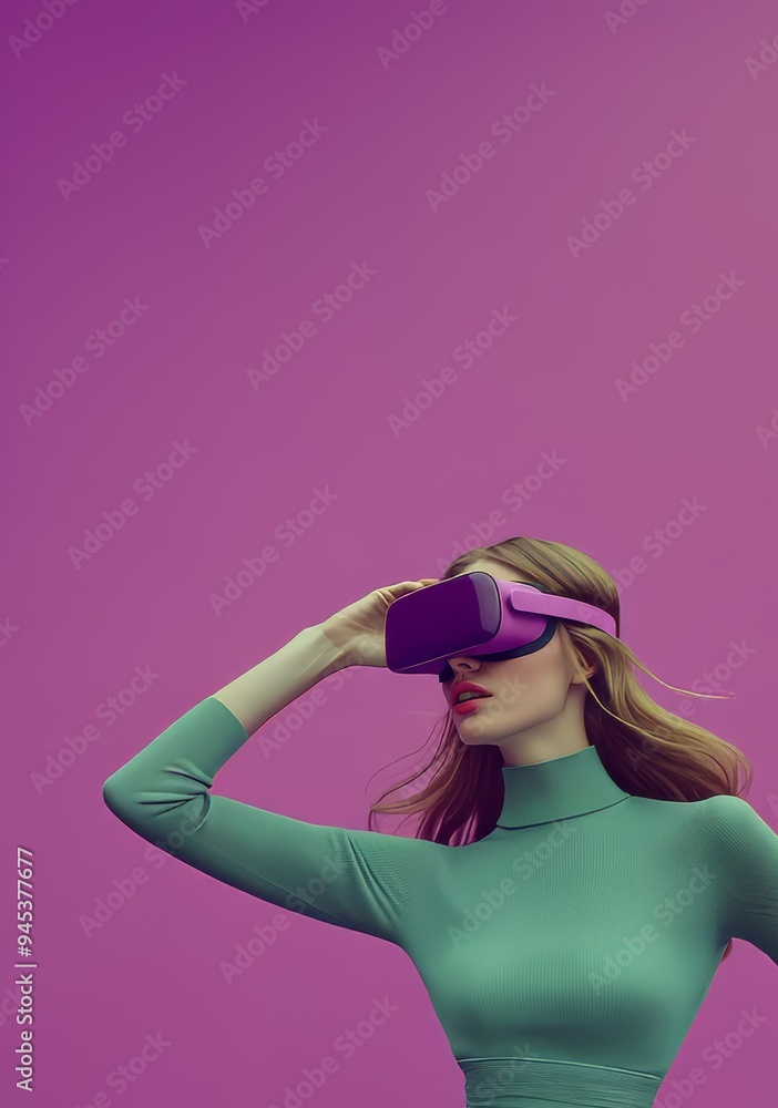 Futuristic Businesswoman Exploring Virtual Reality with Stylish VR Headset, vr concept Futuristic Businesswoman Exploring Virtual Reality with Stylish VR Headset, vr concept