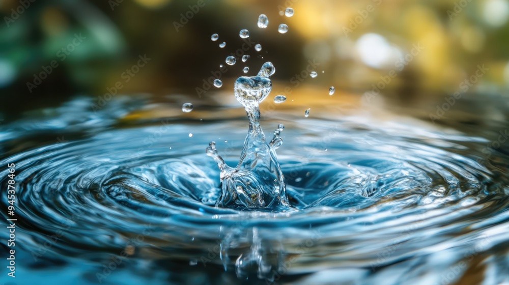 Water Drop Splash with Ripples Water Drop Splash with Ripples