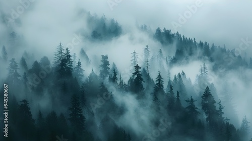 Haunting Fog Shrouded Mount...