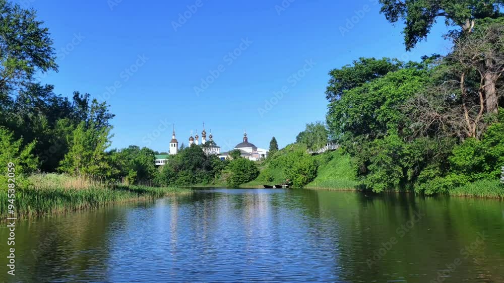 A small old church on the river bank. Suzdal, Russia. The golden ring. A small old church on the river bank. Suzdal, Russia. The golden ring.
