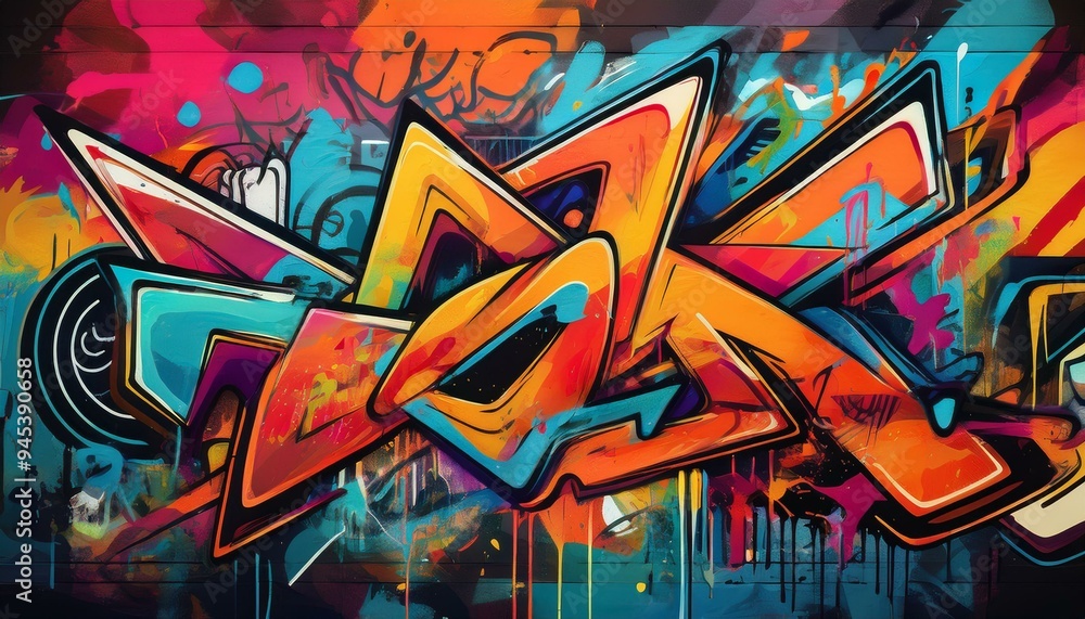 An urban background with retro graffiti featuring bright colors and wild patterns. An urban background with retro graffiti featuring bright colors and wild patterns.