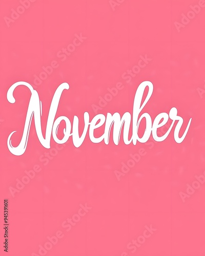 November on a pink background