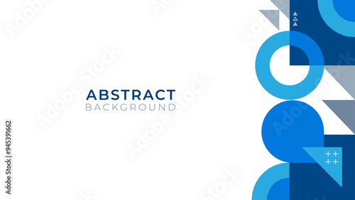 Blue and gray modern abstract background with geometric shapes. Technology business concept presentation. Vector illustration