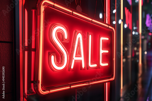 Wallpaper Mural A banner featuring the word "Sale" isolated and illuminated in red neon Torontodigital.ca