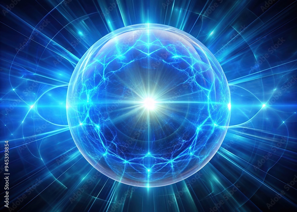 Luminous glowing blue sphere radiates intense energy, pulsing with vibrant light, symbolizing innovation, technology, and dynamic power in a futuristic abstract background. Luminous glowing blue sphere radiates intense energy, pulsing with vibrant light, symbolizing innovation, technology, and dynamic power in a futuristic abstract background.