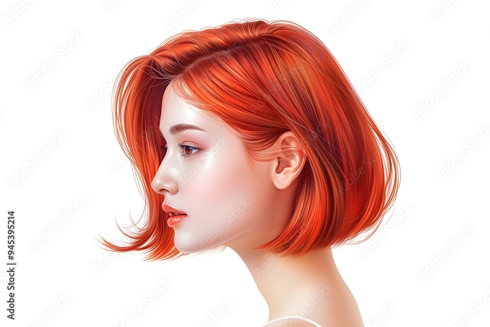 A modern bob haircut, fashion style, digital illustration, pastel, isolated on white background A modern bob haircut, fashion style, digital illustration, pastel, isolated on white background