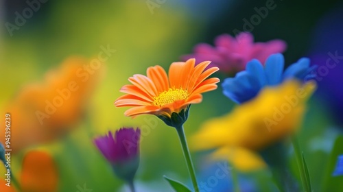 Vibrant Flower in a Garden of Color