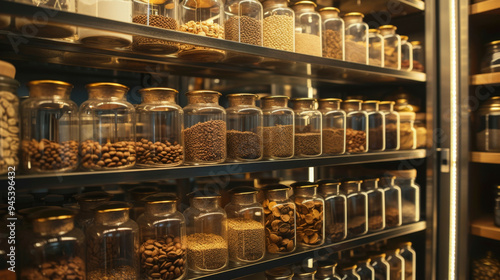 Wallpaper Mural A shelf with many jars containing various types of food Torontodigital.ca