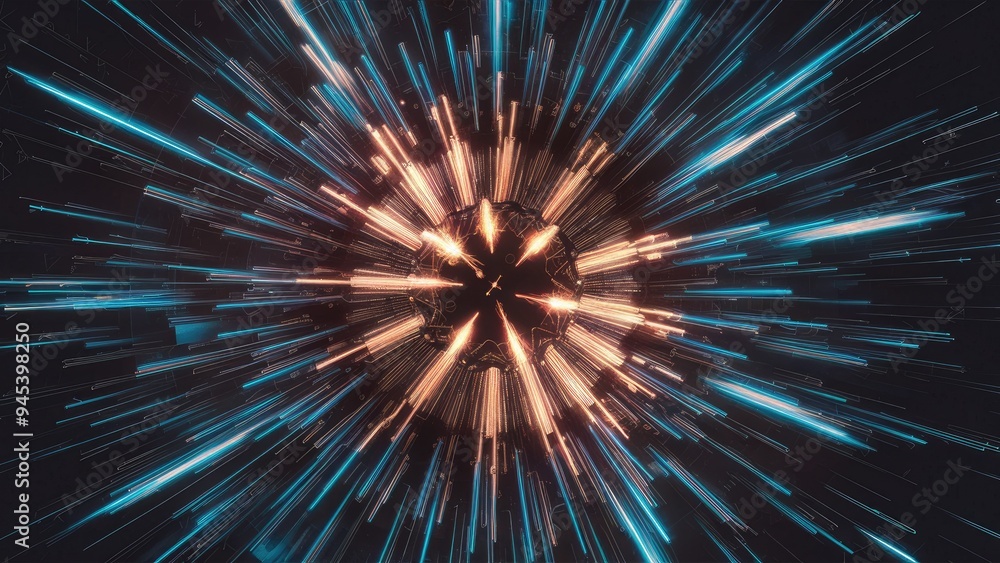 Fototapeta premium Stunning abstract background with luminous light streaks and radiant rays.