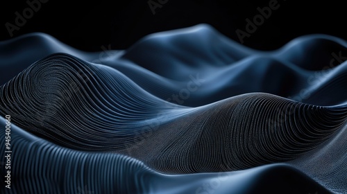 Three dimensional render of wavy pattern. waves abstract background texture