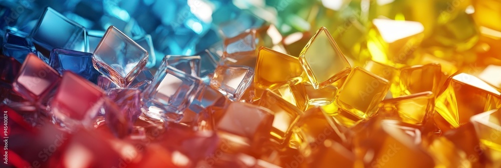 A vibrant arrangement of colorful glass cubes creating a visually striking abstract pattern. A vibrant arrangement of colorful glass cubes creating a visually striking abstract pattern.