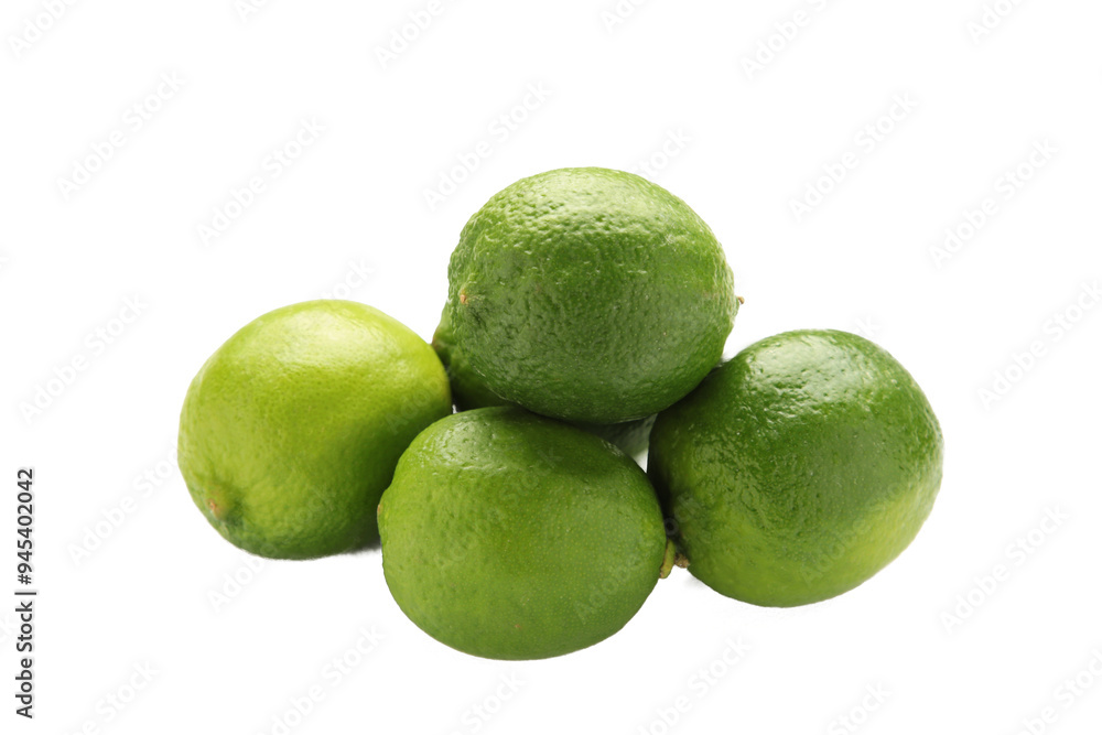 Green lime with cut in half isolated on white background. Green lime with cut in half isolated on white background.
