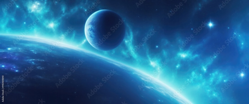 Beautiful Blue Sci-fi cosmic space background Beautiful Blue Sci-fi cosmic space background